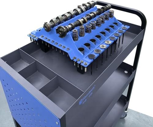 Engine Cylinder Head Organizer Valves Tool, Engine Organizer Parts Tray - color: blue
