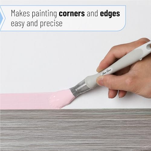Bates- Trim Paint Brush, 3 pcs, 5/8”, 3/4” and 1”, Ergonomic Handle, Grey Theme, Trim Brushes for Painting - color: Grey Theme, size: 5/8”, 3/4”, 1”