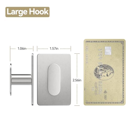 pickpiff Adhesive Towel Hooks: 20LB Extra Strong Wall Hanger, Silver 8 Pack - color: Silver, size: 8 Pack