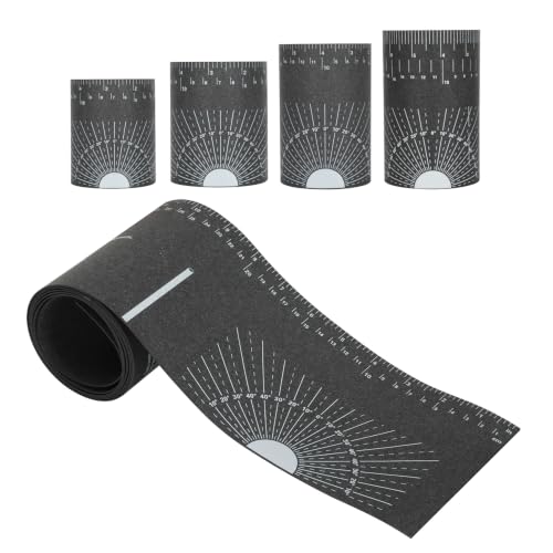 4-Piece Pipe Wrap Around Tape Set, Flexible Pipe Measuring Tool & Layout Gauge for Welders Pipefitters Plumbers, High-Contrast Angle Marking Ruler Fits 3.6", 4.8", 5.5", 7.0" Widths