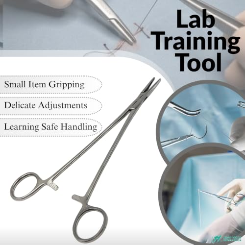Mayo Hegar Needle Holder Driver with Cross Serrated Jaws Made of Stainless Steel Comes in Multi Position Locking Mechanism Clamping Pliers (10 Inch) - size: 10 Inch