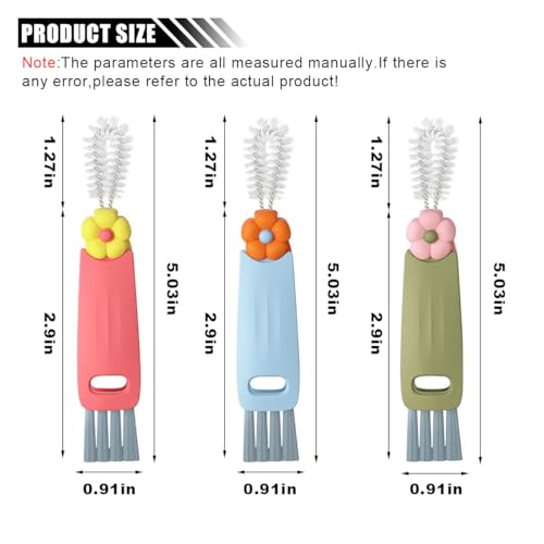 JOYCOURT 3 in 1 Cup Lid Cleaning Brush Set, Multifunctional Bottle Gap Crevice Cleaner Brush, Portable Cup Mouth Scrubber Tools for Bottle Tight Spaces (6PCS) - size: 6PCS