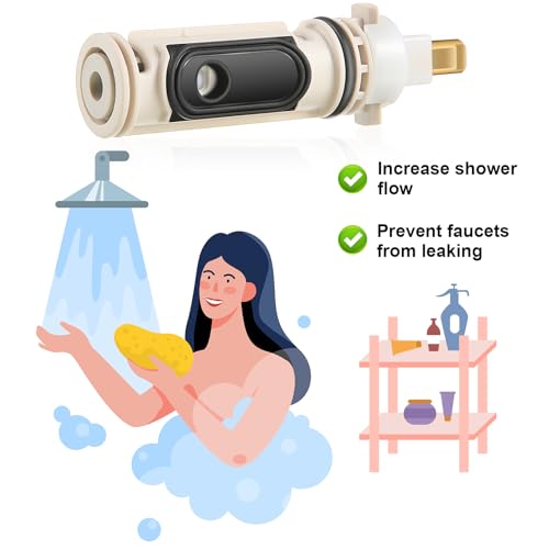 Enhon 2 Pack 1222 Replacement Cartridge Compatible with Moen with Puller, Tub Shower Cartridge Replacement Kit Compatible with Posi temp Faucet, Shower Repair Tool