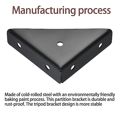 4 Pcs Trapeziform Angle Brackets, Shelf Brackets Heavy Duty Triangular Bracket Fastener, Cold Rolled Steel Braces Joining Support for Desk Bed Edge (Black), SJ2-WDQ-4P - color: 4Pcs M:5.5 x 4.2 x 1.6 Black