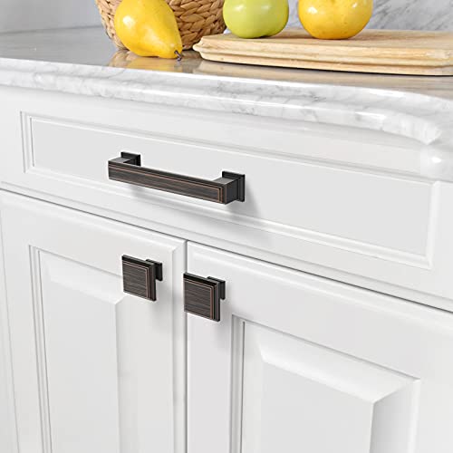 Amerdeco 10 Pack Oil Rubbed Bronze Cabinet Pulls 3-3/4 Inch(96mm) Hole Center Cabinet Hardware Kitchen Cabinet Handles for Bathroom Drawer Pulls Dresser Pulls ZH0001 | Cabient Hardware Kitchen Cabinet Handles for Bathroom Drawer Pulls Dresser Pulls ZH0001