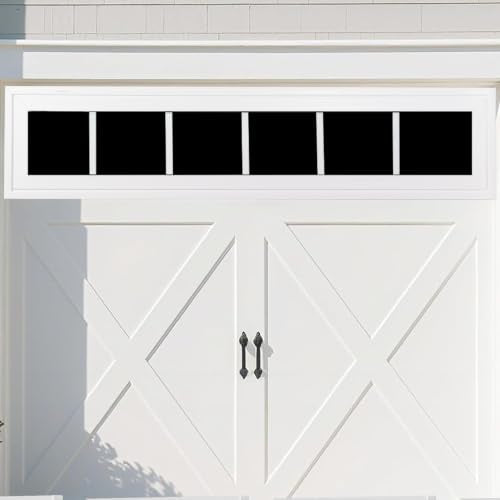 NeatiEase Vinyl Transom Window, 12" x 42" Fixed Glass Household Windows with Grids and Dual-pane Tempered Glass for House, Shed, Doors, Garage, Chicken Coop, Basement (White) - size: 12"x42"