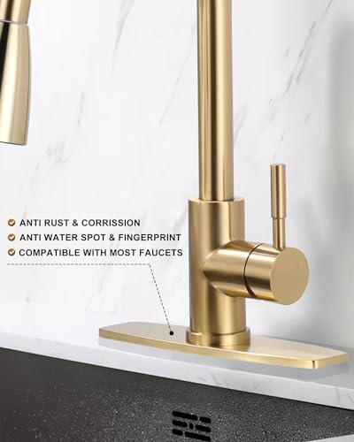 ARCORA 10.2 Inch Faucet Plate Sink Hole Cover Escutcheon - color: Brushed Gold