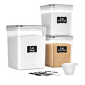 Vtopmart 3 PCS Flour and Sugar Storage Container Sets for Beginner Bakers | BPA Free, Airtight Seal, Dishwasher Safe (Not Lids), 5.2L for 5 lb Flour, 2.5L for 3 lb Sugar, with Label, Scoop - size: 3 Pack
