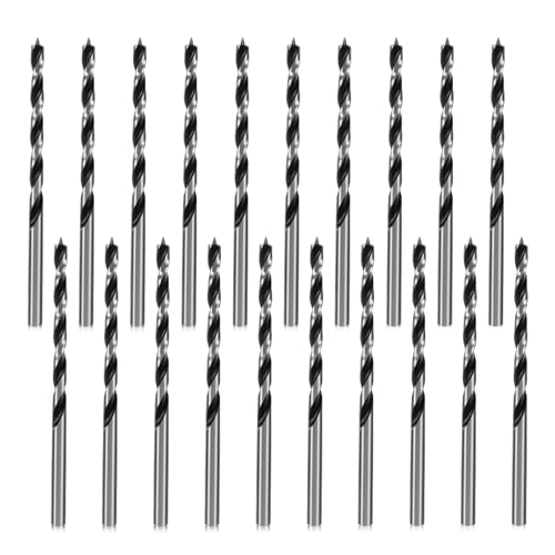 20 Pcs Drill Bits, 1/8” Carbon Steel Wood Drill Bit Set, Twist Drill Bit for Hardwood, Plywood, Plastic Round Holes and Engraving Drilling in All Types of Wood