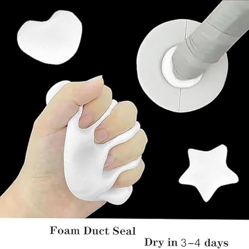 5-Pack White Seal Putty Waterproof Duct Seal Repair Sealing Clay, Quick Mending Mud for Drain Connection,Air Conditioning Hole, Wall Hole