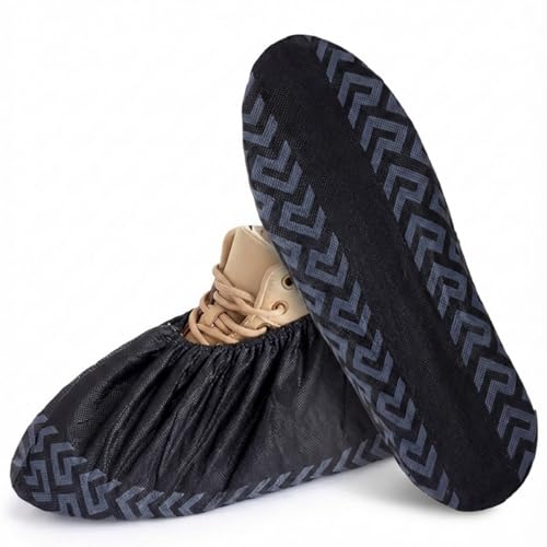 X-Large 150 Pack Shoe Covers Disposable Non-Slip, Thick Non-Woven Fabric, Stretchable Fits Up to Size 13 US Men, Floor Protection for Construction, Carpet, Office & Home Use