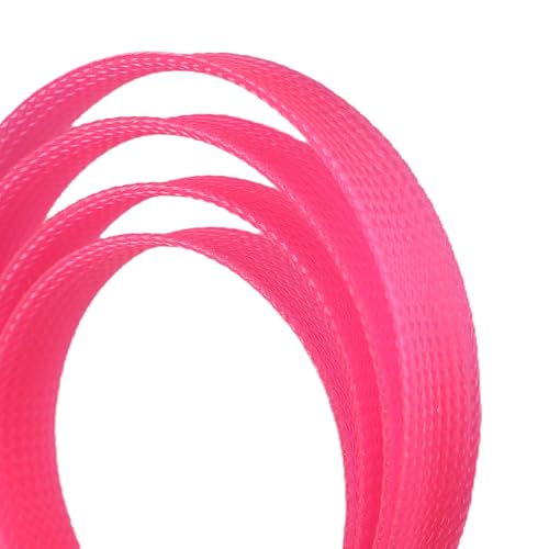 25ft PET Expandable Braided Cable Sleeve 13/16inch(20mm) Pet Braided Cable Sleeve for Audio Video Device Wire Automotive Wire (Pink) - color: Pink, size: 20mm"(13/16 inch)