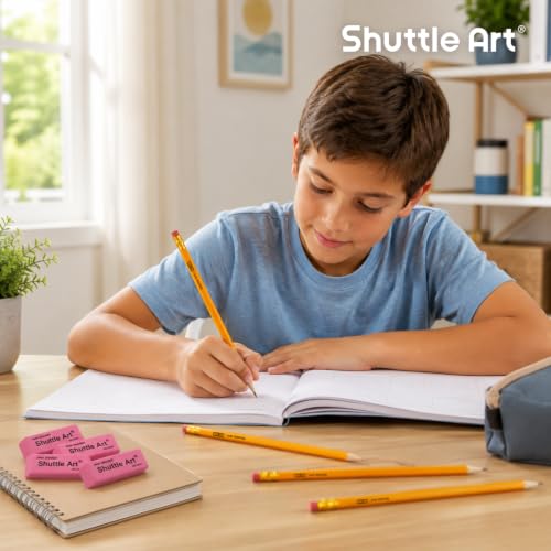 Shuttle Art 2000 Pack #2 HB Pencils Pre-Sharpened, Bulk Pencils with Erasers