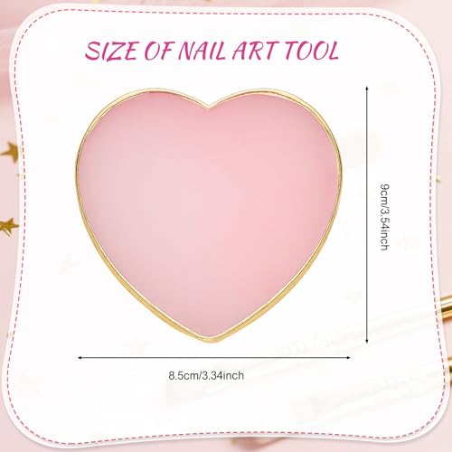 SUMAJU 2 Pack Heart Resin Nail Art Palette, Nail Art Painting - color: Pink, White