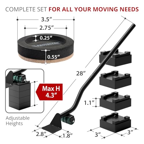 X-Protector Felt Furniture Sliders for Hard Floors & Furniture Lifter Tool