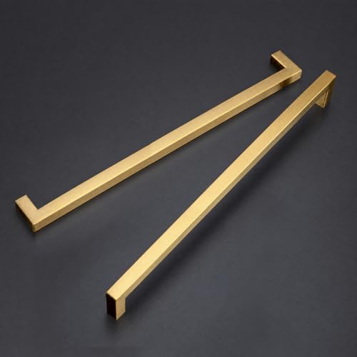 Goldenwarm 10 Pack 11-1/3 Inch Gold Cabinet Handles Brushed Cabinet Pulls - color: Gold, size: 11-1/3in Hole Centers