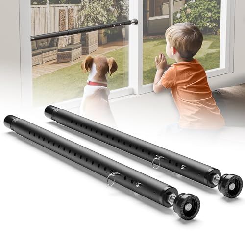 2-Pack Sliding Door and Window Security Bars, 17-50 Inch, Black - color: Black - 2 Pack