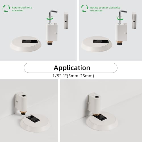 PANALI Windproof Door Stopper, Brass Mechanical Door Stop, 1 Pack, White - color: White