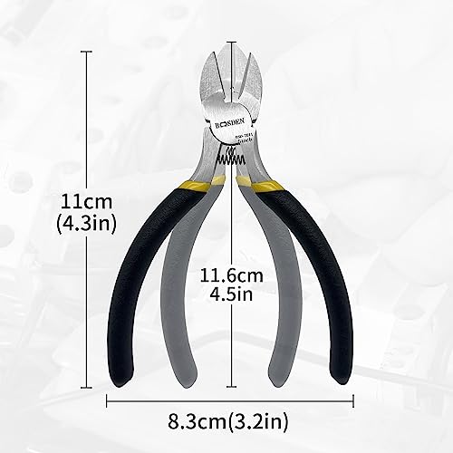 BOOSDEN 5" Small Wire Cutters Set Side Diagonal Cutter Snips, 5 Pack