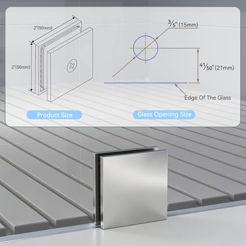 304 Stainless Steel Shower Door Hardware Kit - color: Chrome