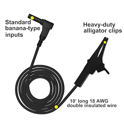 Heavy Duty Alligator Clips Test Leads for Multimeter & Voltmeter, Insulated
