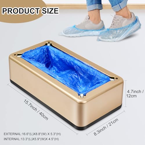 Shoe Covers Dispenser with 200 Shoe Covers for Home,Offices, Factories Gold - color: Gold