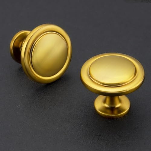 Ravinte Gold Cabinet Knobs Zinc Drawer Knobs, 1-1/4 Inch, 30 Pack - color: Brushed Brass