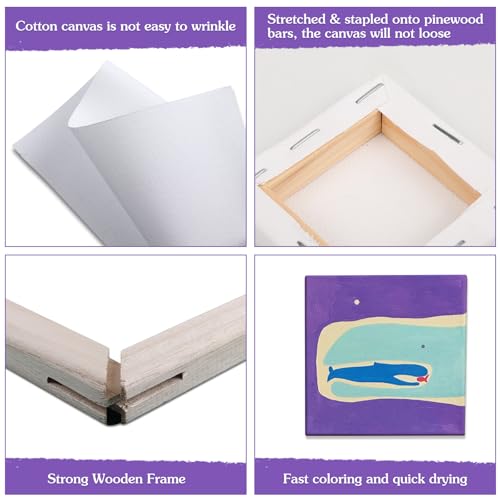 ESRICH Mini Canvases for Painting, Mini Canvas Bulk 200 Pack 2.4x2.4In, 2/5In Profile Small Square Canvas, Blank Canvases are Great for School Projects and Kids Birthday Parties, Home Decor Project. - size: 2.4x2.4in-200 Packs