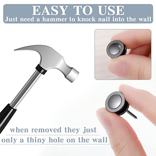 40 Pcs Double Headed Picture Hangers Nails Thumb Tacks, Black - color: Black