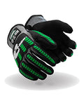MAGID T-REX Flex Series ANSI Cut Level A9 Knit Impact Glove, 1 Pair, NitriX Palm, Size 9/L, Black & Green, TRX795 - size: 9/L, style: 1 Pair