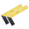 HARFINGTON 2Pcs Woodworking Square Ruler 10" Carbon Steel Try Square Metric Precision Framing Carpenter Tool Right Angle Ruler with Aluminium Handle for Professional Carpentry, Yellow Black - size: 10"