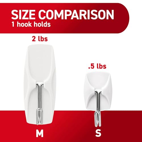 Command Small White Wire Hooks, 28 Hooks, 32 Strips