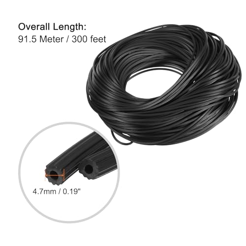 uxcell Screen Spline, 0.19"x300FT Round Window Screen Repair Retainer Spline for Door Window Screens Replacement, Black - size: 0.19" x 300ft