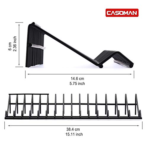 CASOMAN Plier Organizer Rack, 2 Pack, Stores Spring Loaded, Black, 15-Slot Plier Rack, Keep Pliers Organized in Tool Drawer
