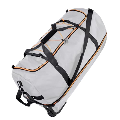 110L Expandable to 140L 32” Foldable Oxford Soft-Sided Rolling Duffle Bag with 2 Heavy-Duty Wheels, 2 Large Compartments, Adjustable Shoulder Strap and Attached Organizer Pouch,Grey - color: Grey