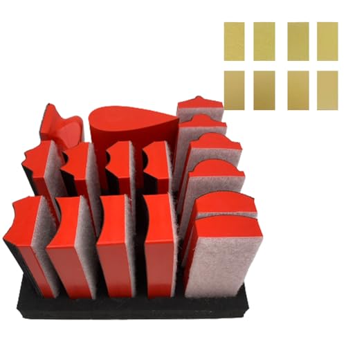 16pcs Hook and Loop Sanding Block Kit with 40pcs Sandpaper Sheets,Interchangeable Assorted Contoured Profile Sanding Pad Tools Set,Hand Sand Chassis for Wood Furniture,Auto Paint and DIY Crafts