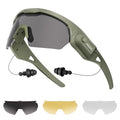 ONNAIS Safety Glasses ANSI Z87.1+ with Earplugs NRR 32dB - color: Military Green