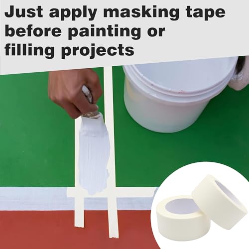 Masking Tape 2 inch Wide, 2 Pack General Purpose Beige White Painters Tape for Crafts Painting Labeling Edge Finishing, 2 inch X 55 Yards X 2 Rolls - color: Beige White, size: 2 inch x 55 yards, 2 rolls