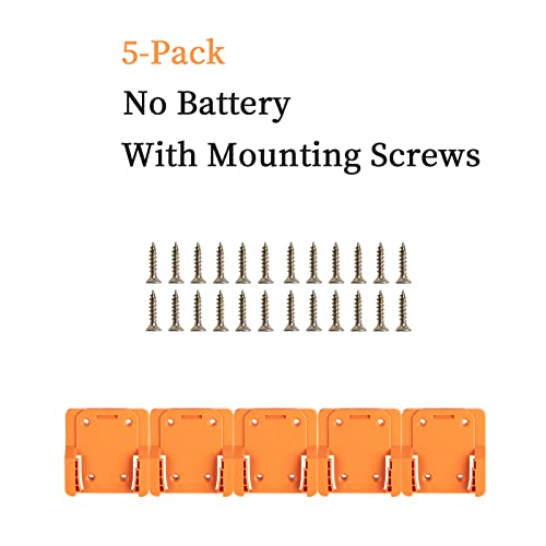 Battery Holder Compatible for Ridgid 18V Battery - size: 5 PACK，fit for R87004 18V Battery