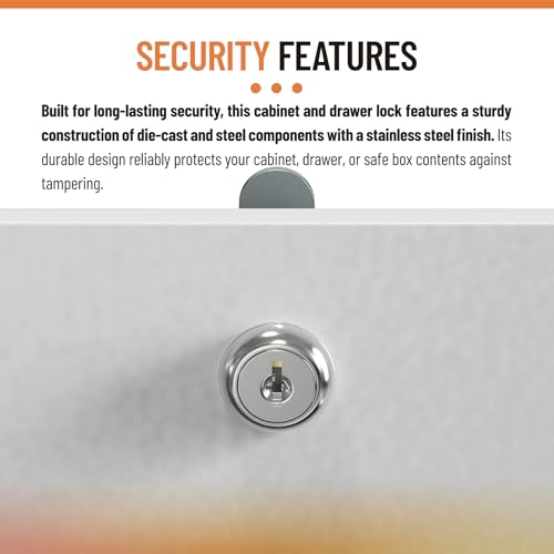 7/8" Cam Lock U 9943, for Drawers, Cabinets, File Boxes, 2 Sets - size: 7/8" Length