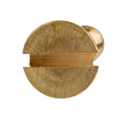 #5 x 5/8" Solid Brass Flat Countersunk Head Slot Drive Wood Screws | Pack of 25 | Self Tapping Screws for Wood Antique or Modern Furniture | FH19-B (25)