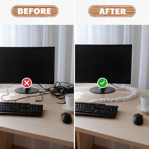 9 ft Fabric Cord Cover for Lamps Chandelier, Decorative Organza Fabric Cord Cover for Wires Fabrics Cable Sleeve TV Computer Phone Charger Lamps Home & Office Cable Management