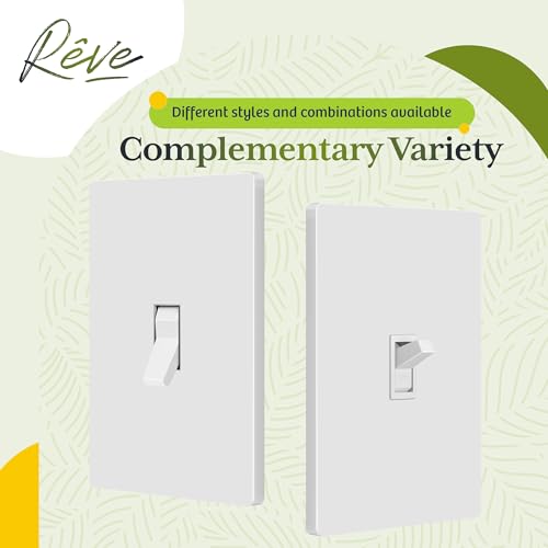 TG Mid-Size Screwless Toggle Light Switch Cover Plate, 1 Pack, White - color: White, size: 1 Gang