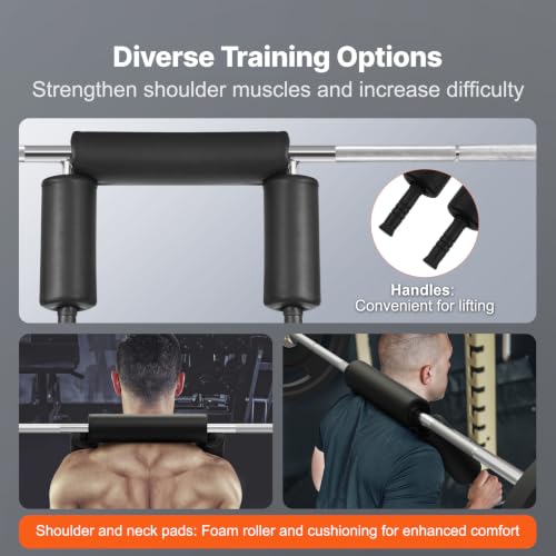 VEVOR Safety Squat Bar, 700 & 1500 LBS, Plus 500 LBS Hex Barbell Trap Bar, Ideal for Squats, Deadlifts, Lunges, Rehab - size: 700 Pounds