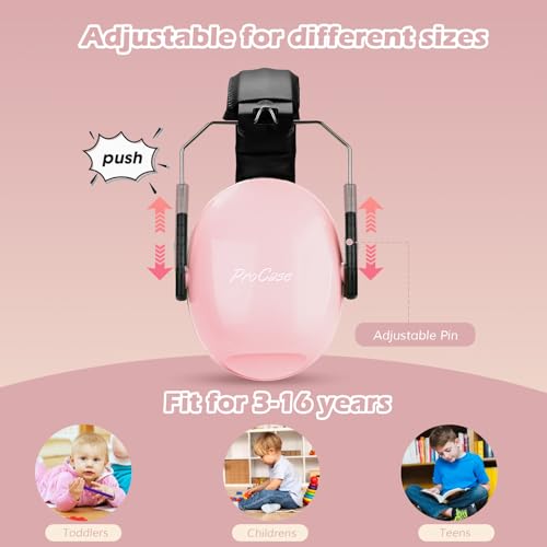 ProCase Noise Cancelling Headphones for Kids/Toddlers SNR 27dB Ear Muffs - color: Lightpink