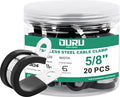 OURU 5/8 Inch Cable Clamps, Rubber Coated Insulated Clamps, 20pcs, 16mm - size: 20pcs - 5/8"