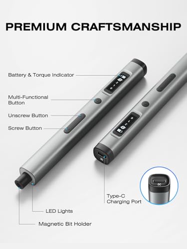 90-in-1 Mini Electric Screwdriver Set, NEZZBE Precision Cordless Screwdriver with 78 S2 Bits, 0.15–0.55 N·m Torque, Magnetic Storage Box, 500mAh, LED Light,Repair Tool Kit for Phone, Laptop, PS5