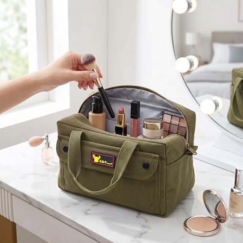 G & F Products Waxed Canvas Military Duffle Bag, 24 Inch, Heavy Duty Travel - color: Olive Green