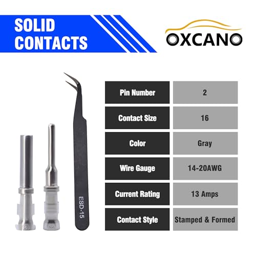 Deutsch 2 Pin DT Connector Kit, Gray Waterproof DT Connectors with Tweezers - style: 10 Sets 2 Pin
