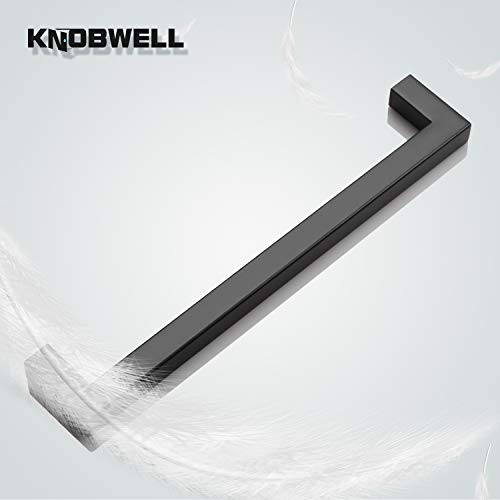 KNOBWELL 6 Pack 192mm Black Cabinet Pulls Drawer Handles Pulls Kitchen Pull - color: Matte Black, size: Hole Center:7-9/16 inch(192mm)